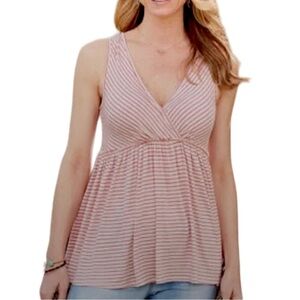 Matilda Jane Camp Take The Wheel Tank Peasant Striped Peplum Jersey Knit‎ Medium